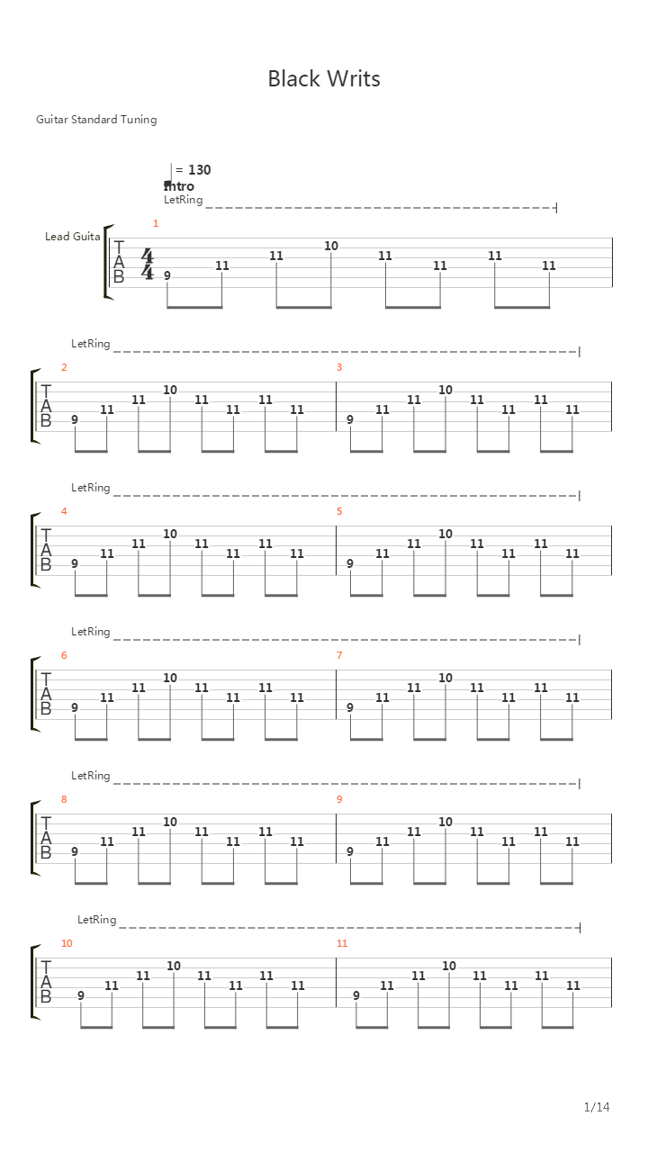 Black Writs吉他谱