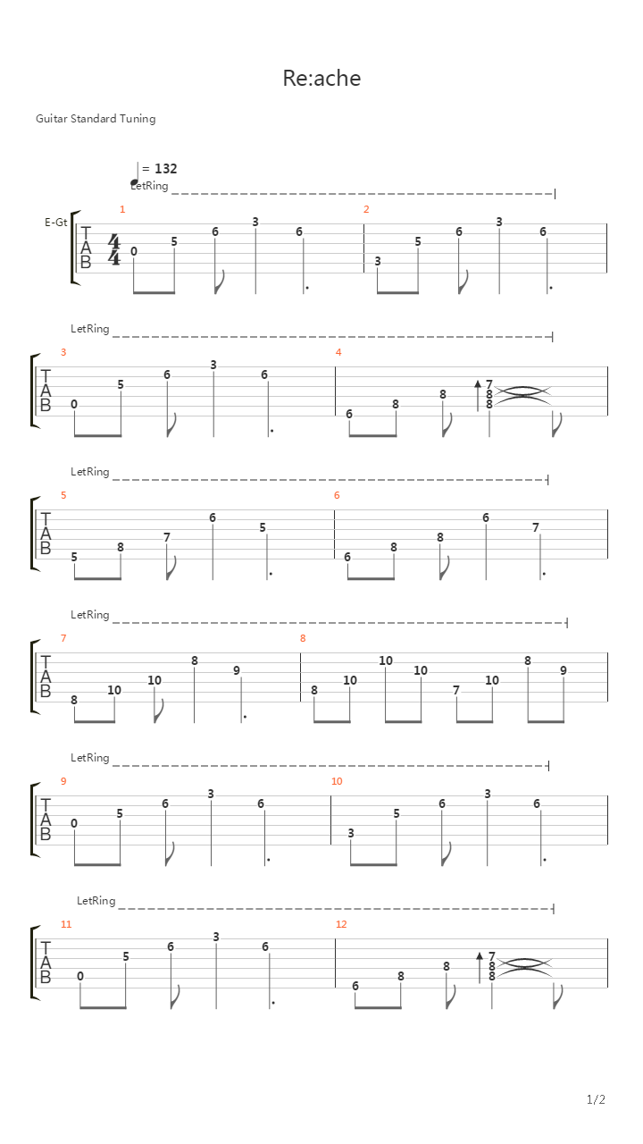 Reache吉他谱