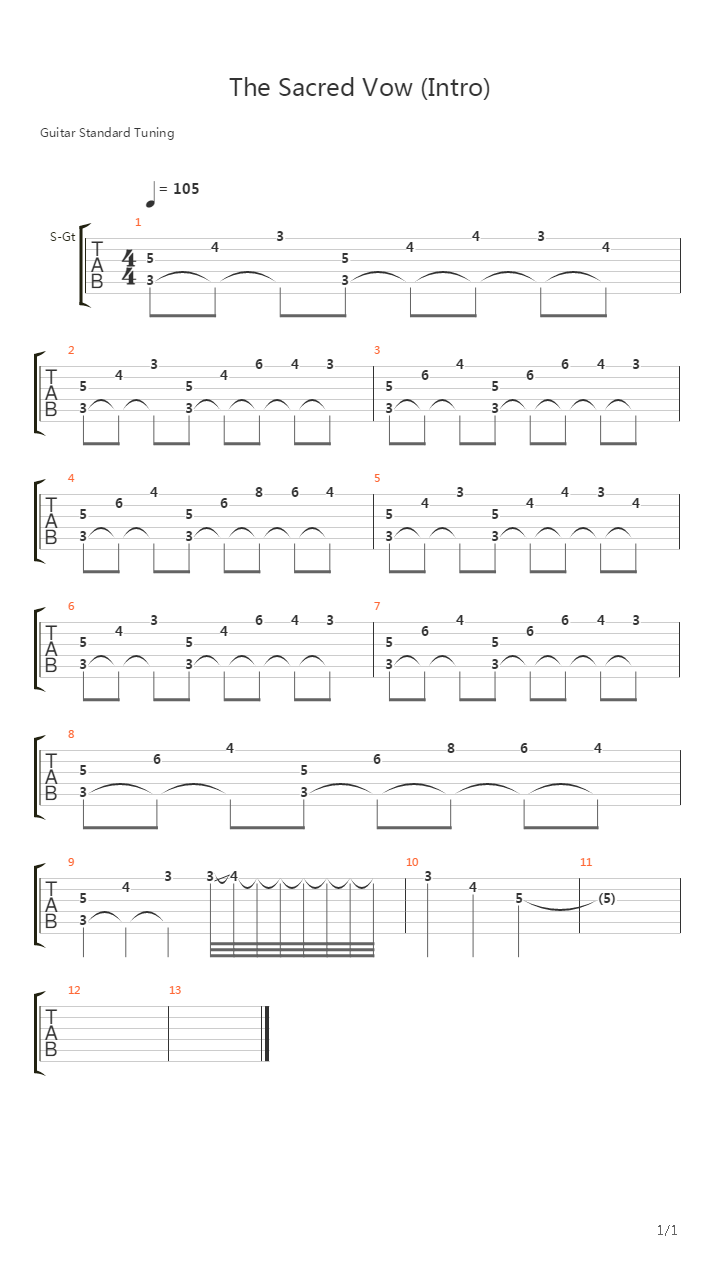 The Sacred Vow吉他谱