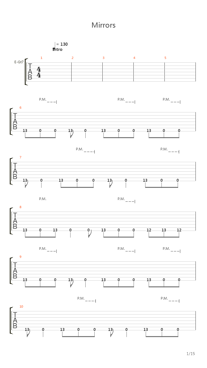 Mirrors吉他谱
