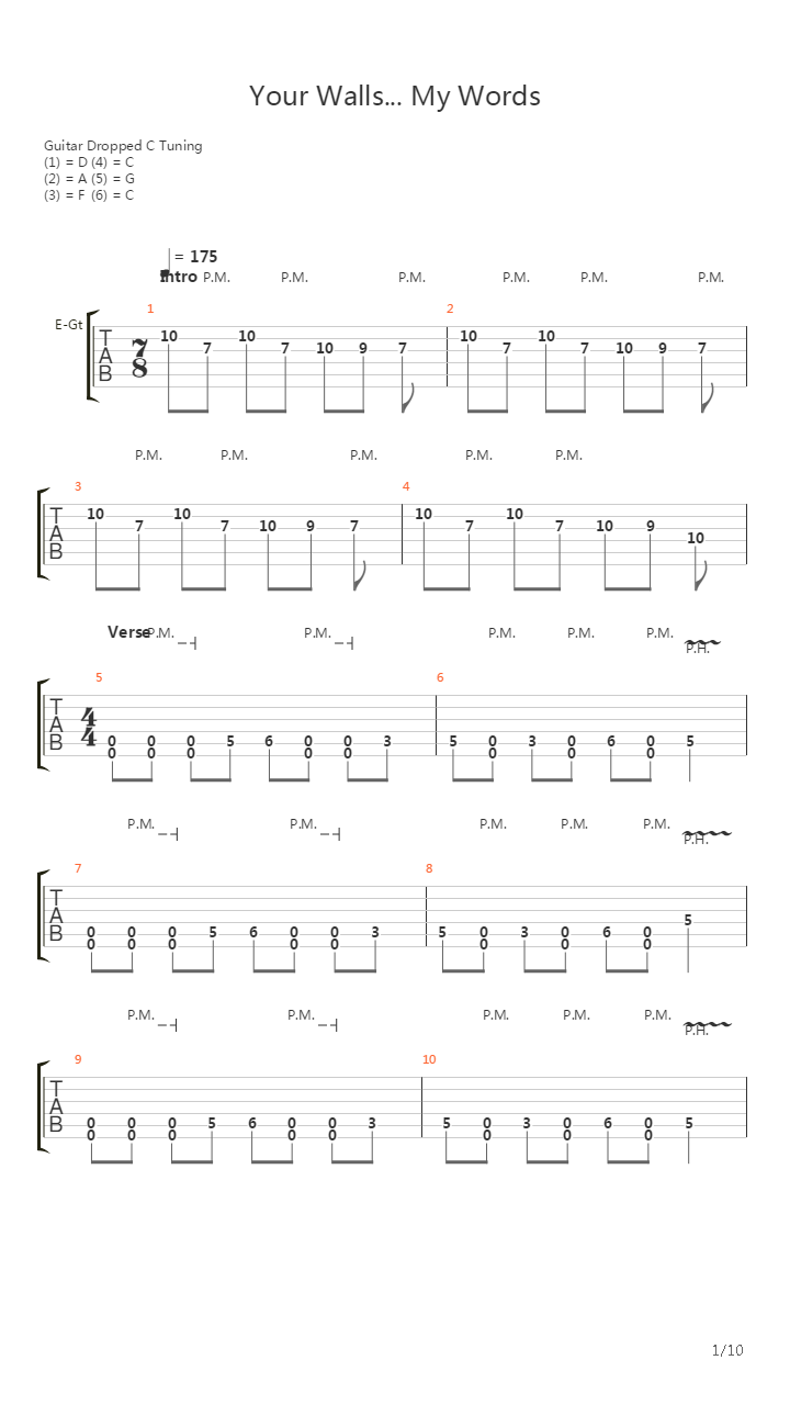 Your Walls My Words吉他谱
