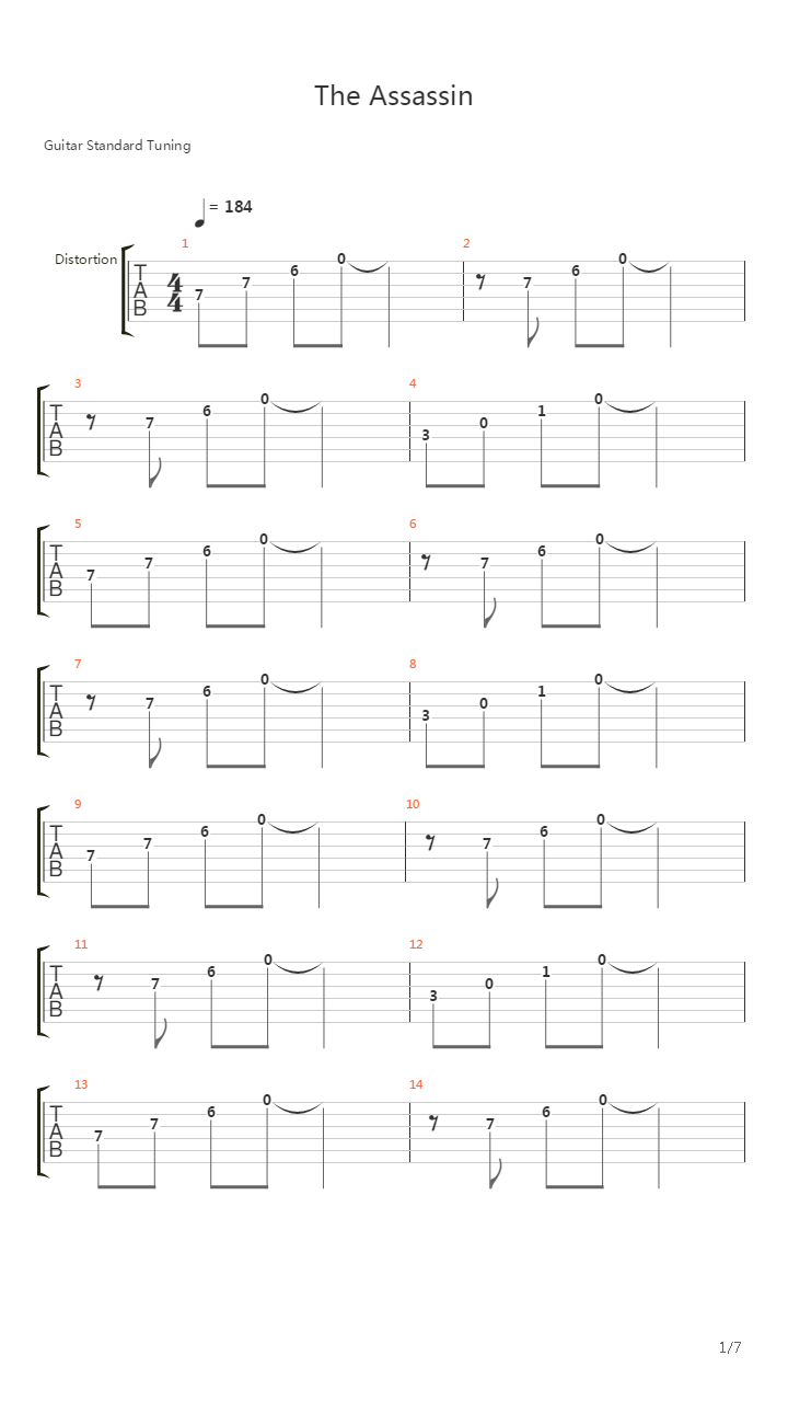 The Assassin吉他谱