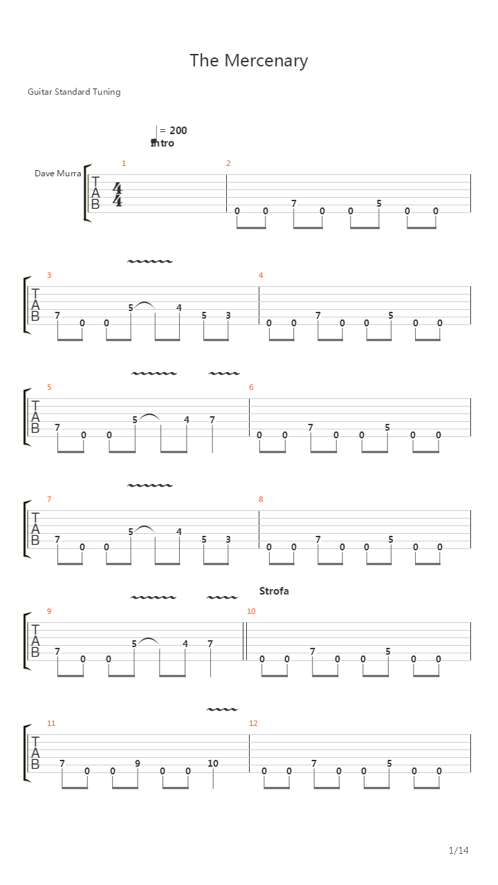 The Mercenary吉他谱