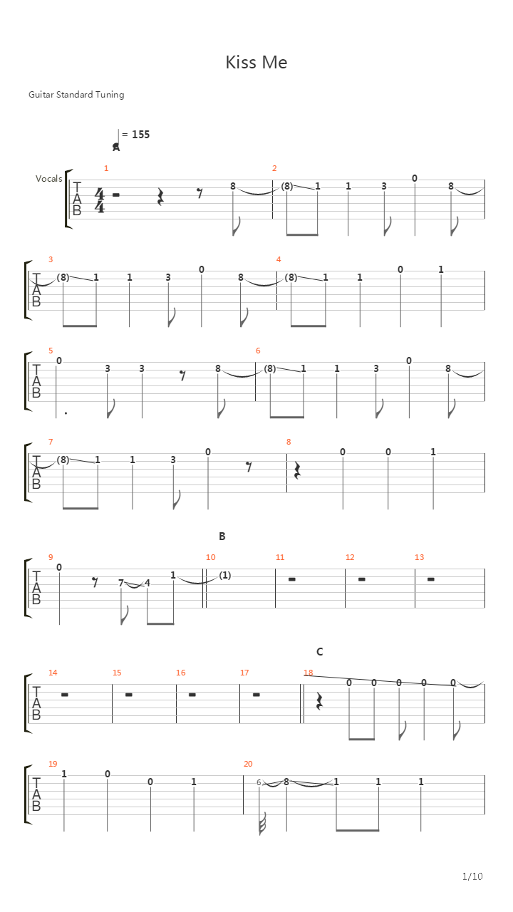 Kiss Me吉他谱