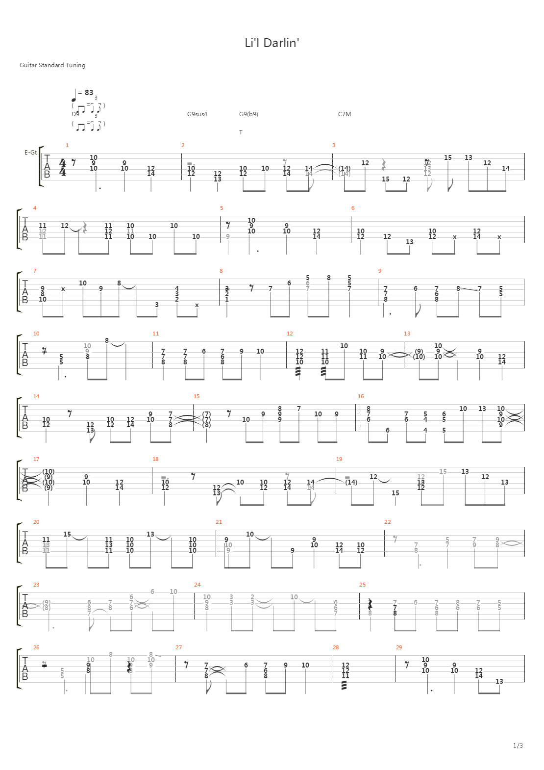 Lil Darlin吉他谱