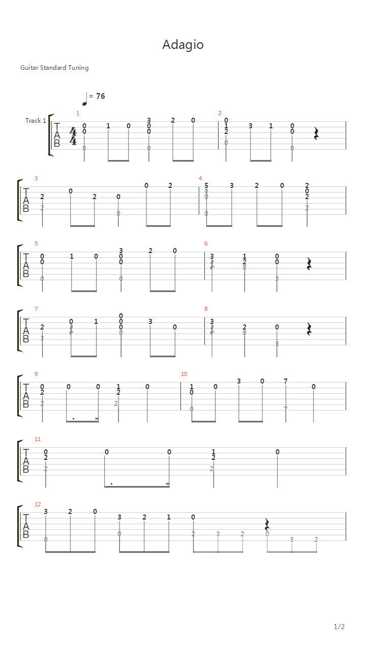 Adagio吉他谱