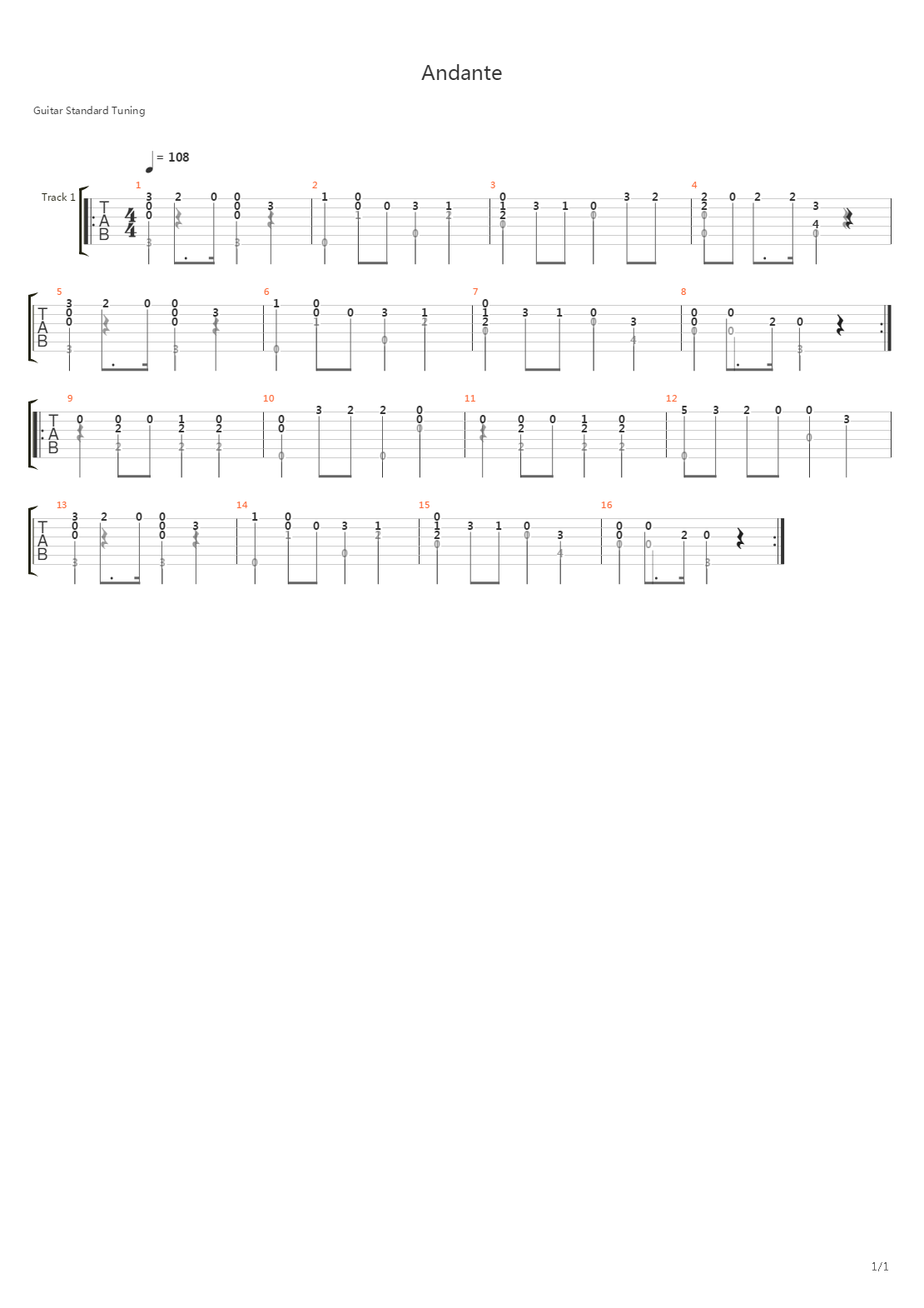 Andante吉他谱