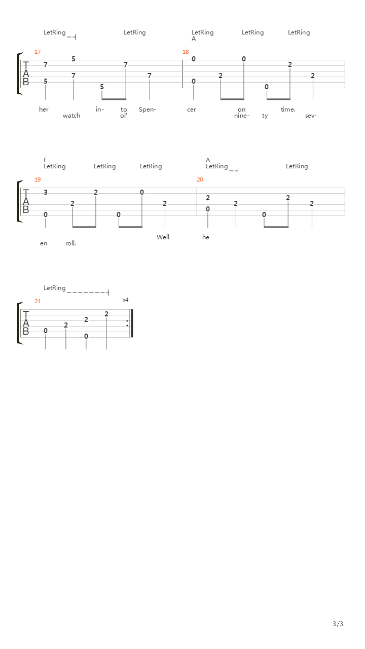 Wreck Of Old 97吉他谱