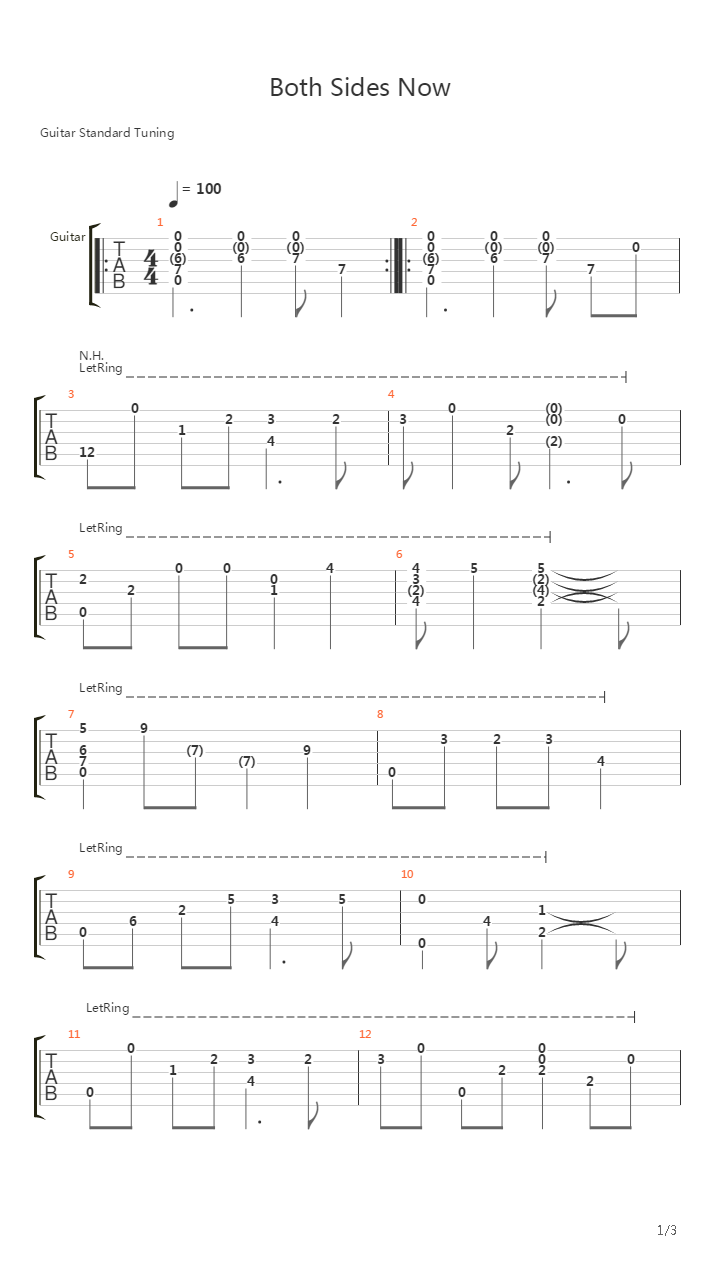 Both Sides Now吉他谱