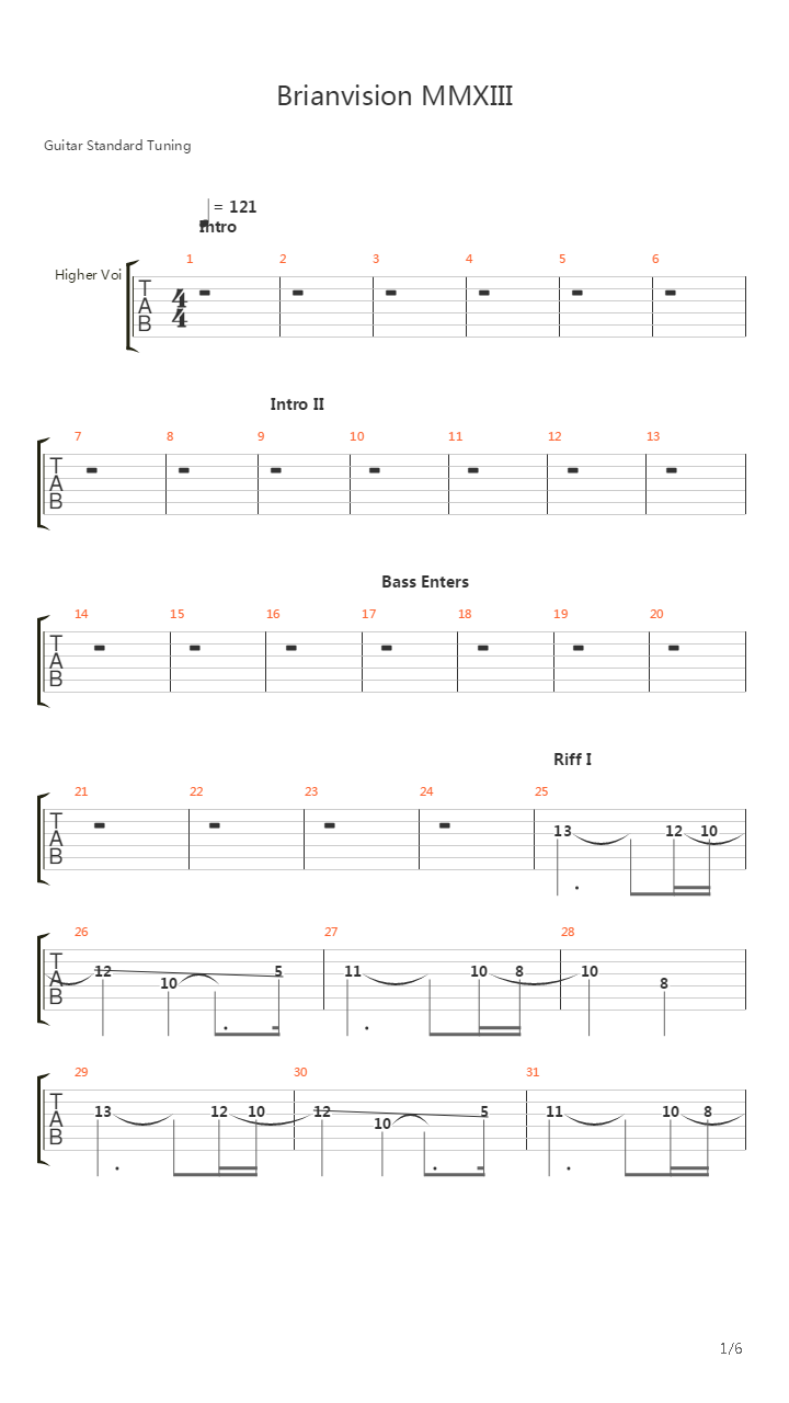 Brianvision Mmxiii吉他谱