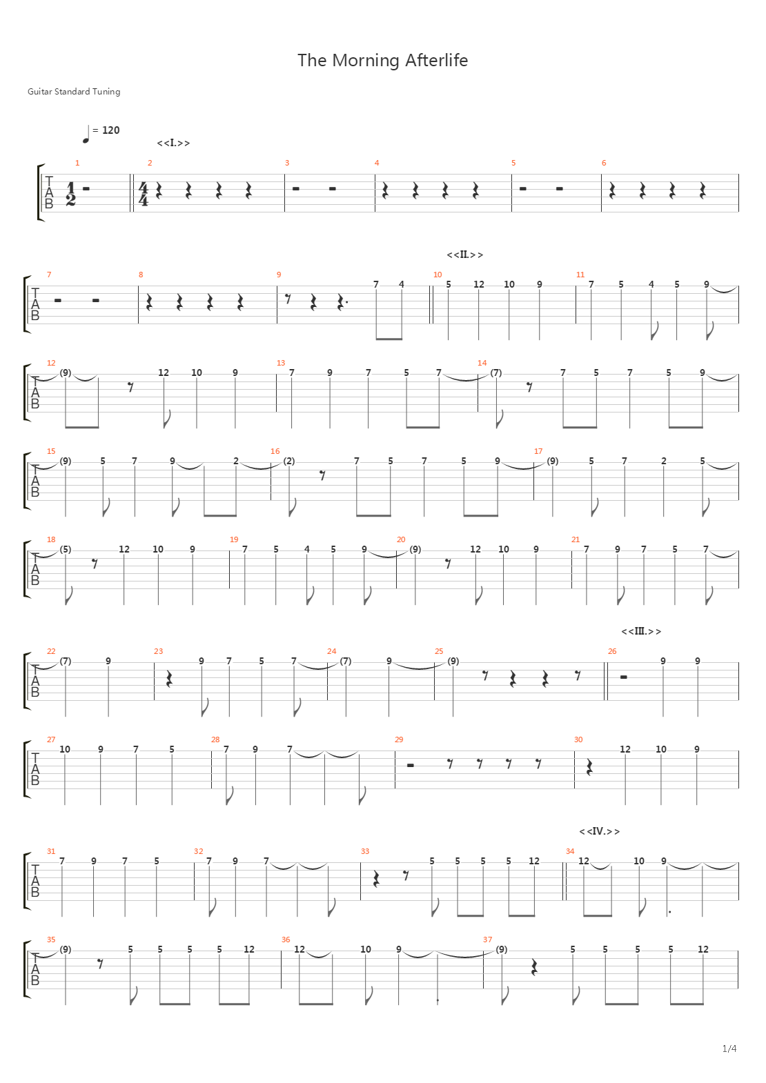 The Morning Afterlife吉他谱