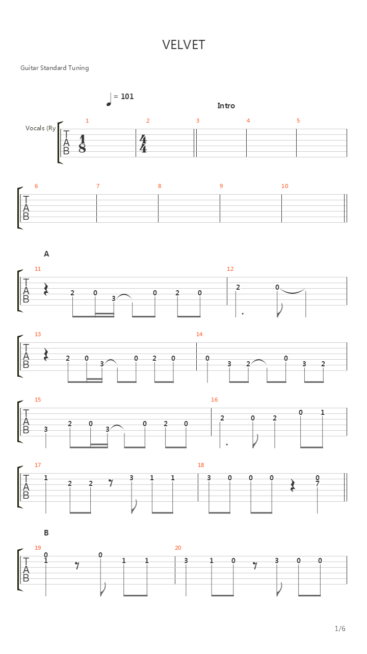 Velvet吉他谱