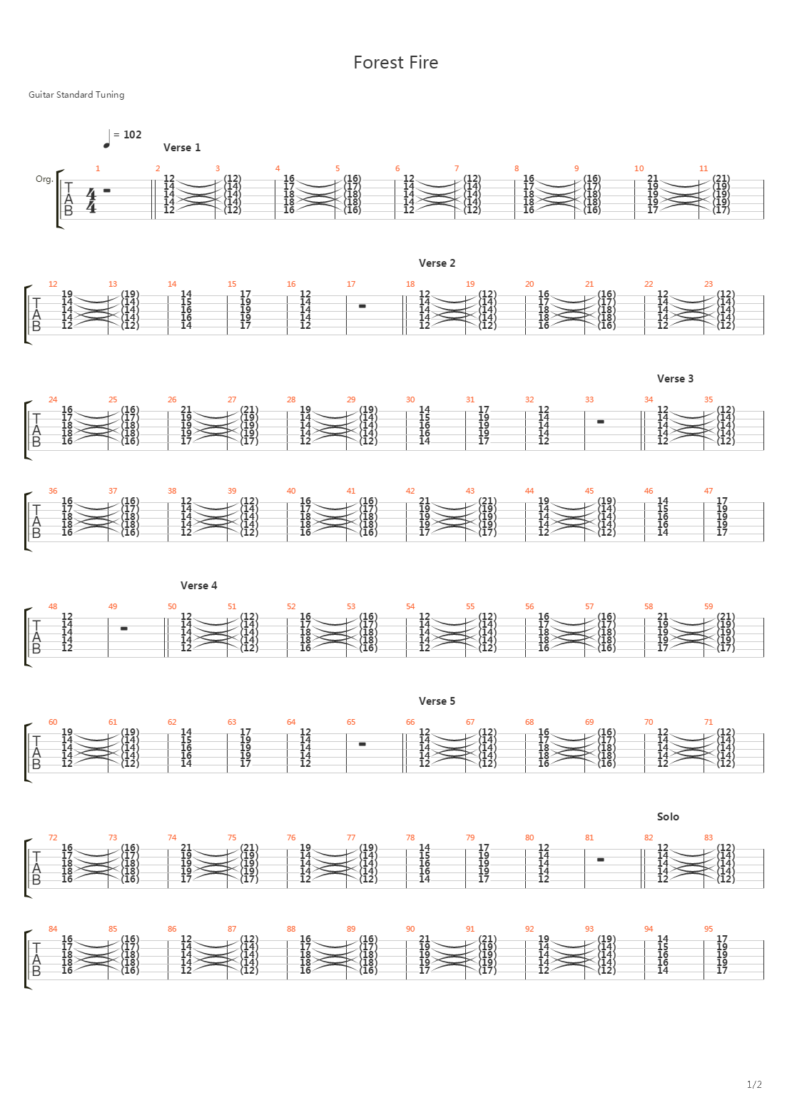 Forest Fire吉他谱