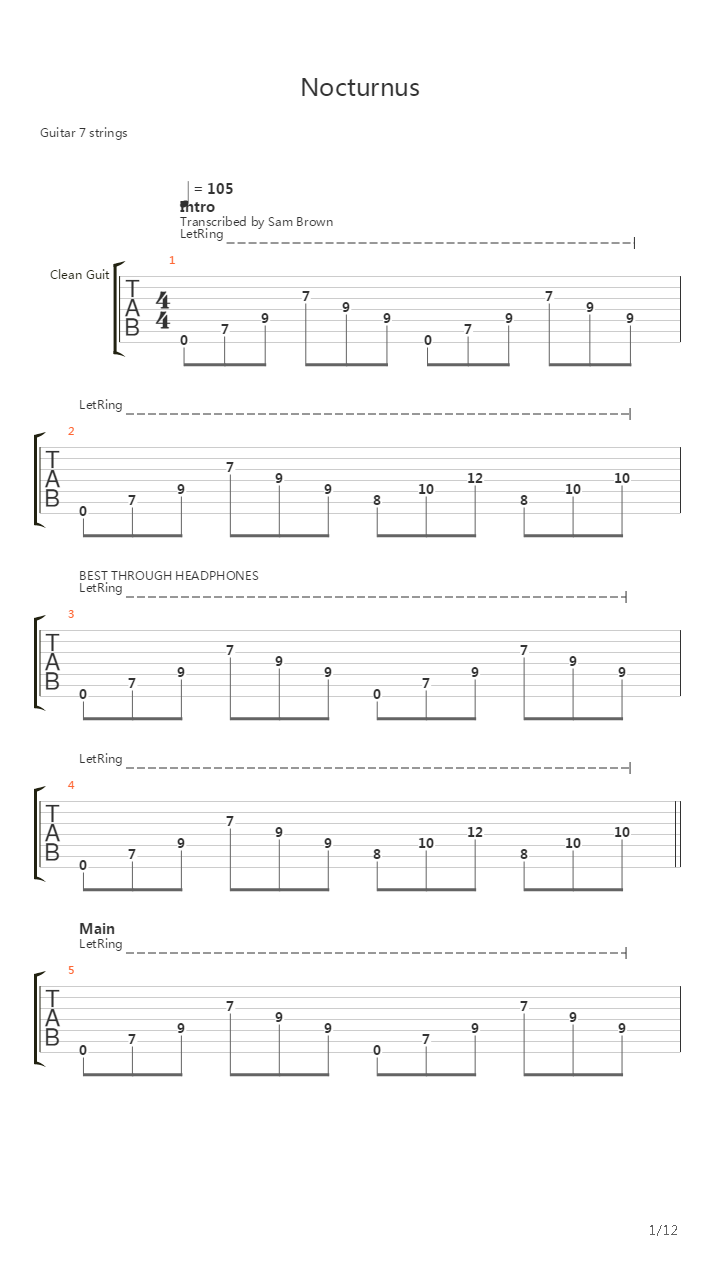 Nocturnus吉他谱