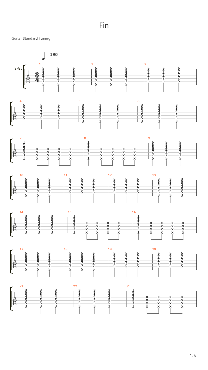 Fin吉他谱