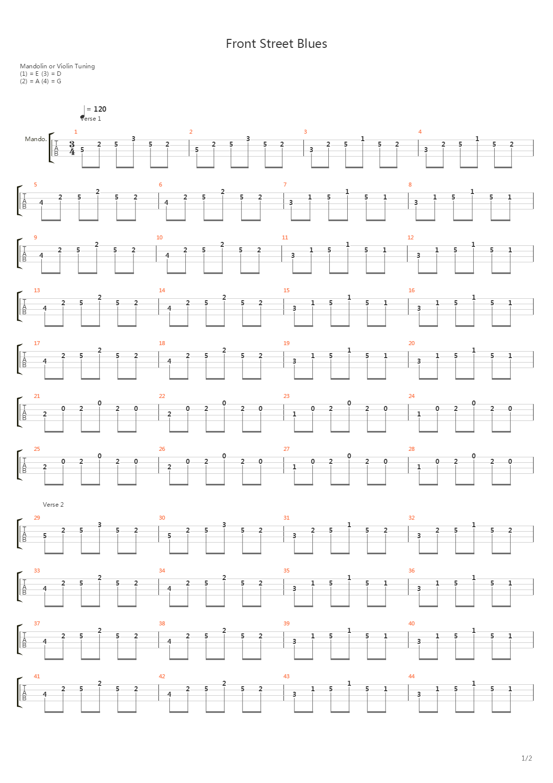 Front Street Blues吉他谱