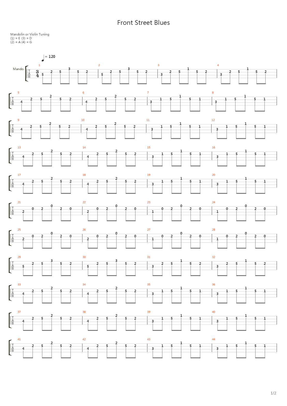 Front Street Blues吉他谱
