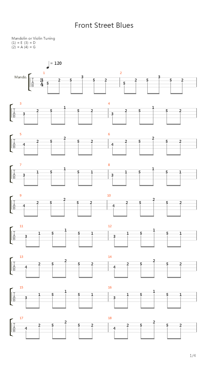 Front Street Blues吉他谱