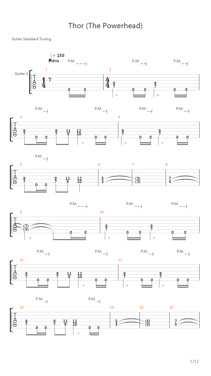 Thor The Powerhead吉他谱
