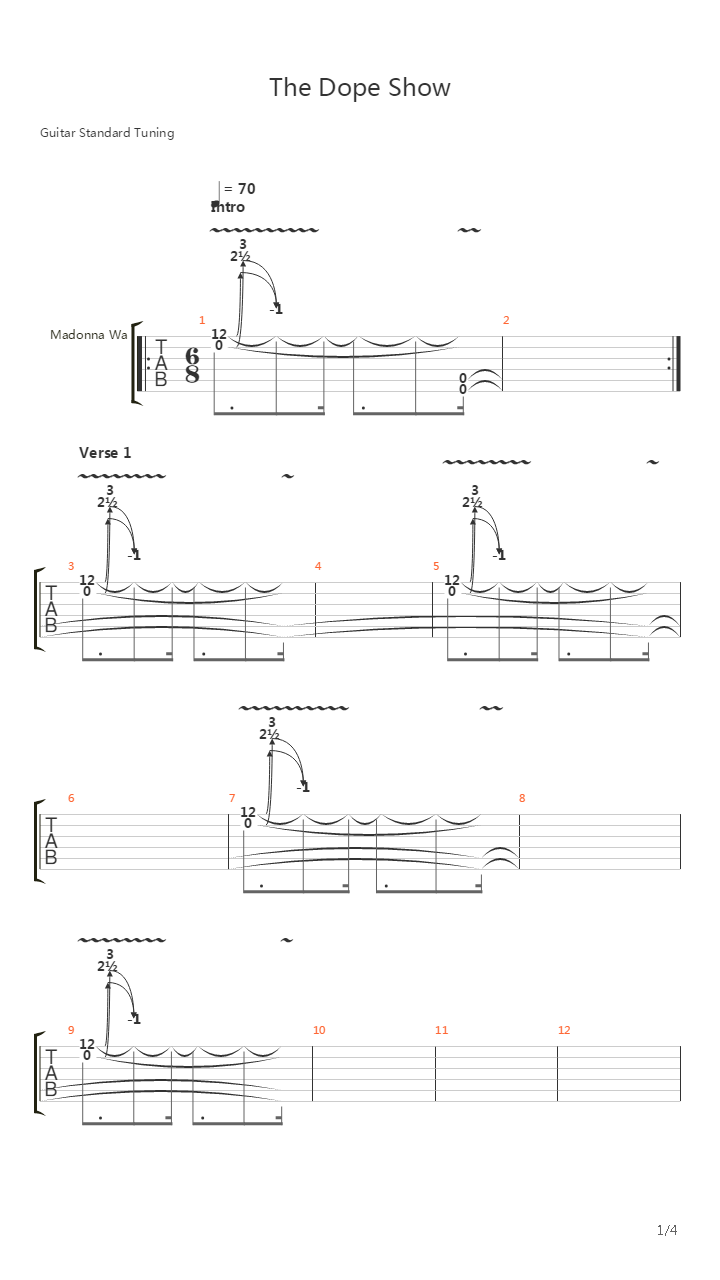 The Dope Show吉他谱