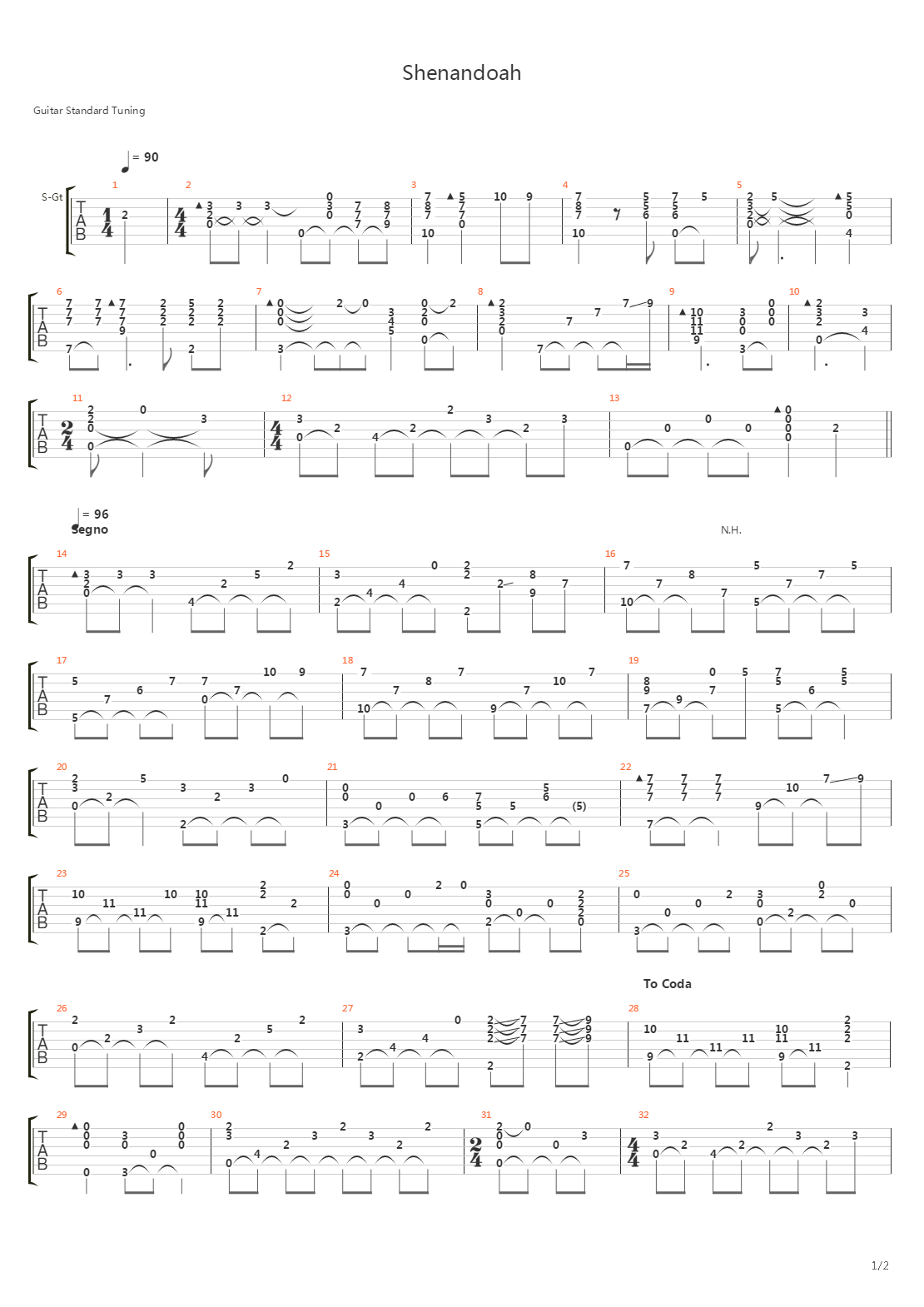 Shenandoah吉他谱