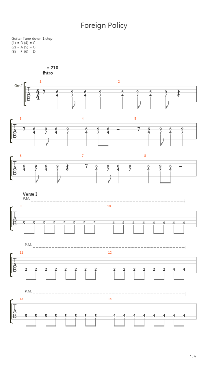 Foreign Policy吉他谱
