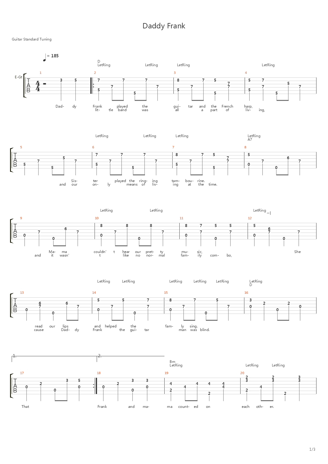 Daddy Frank吉他谱