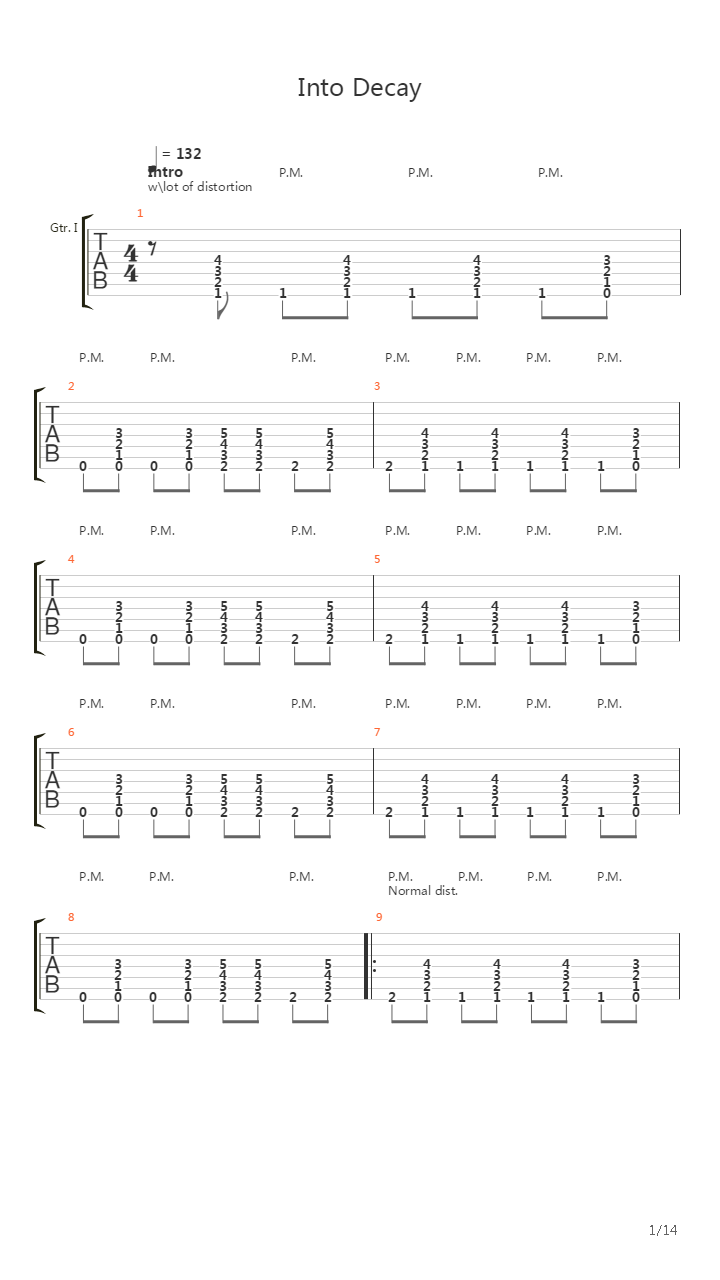 Into Decay吉他谱