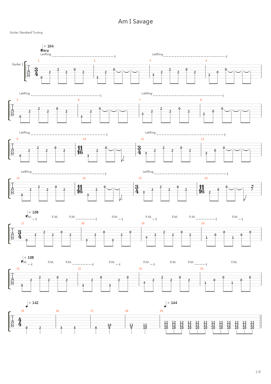 Am I Savage吉他谱