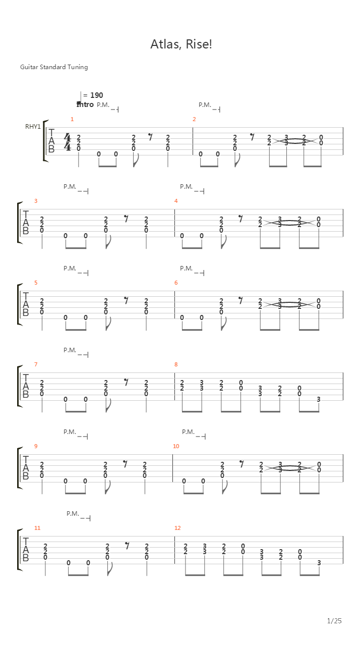 Atlas Rise吉他谱