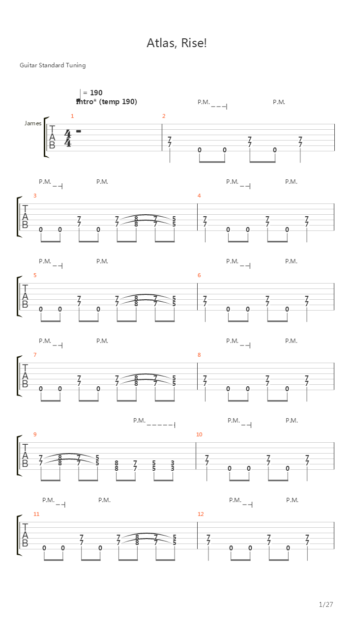 Atlas Rise吉他谱
