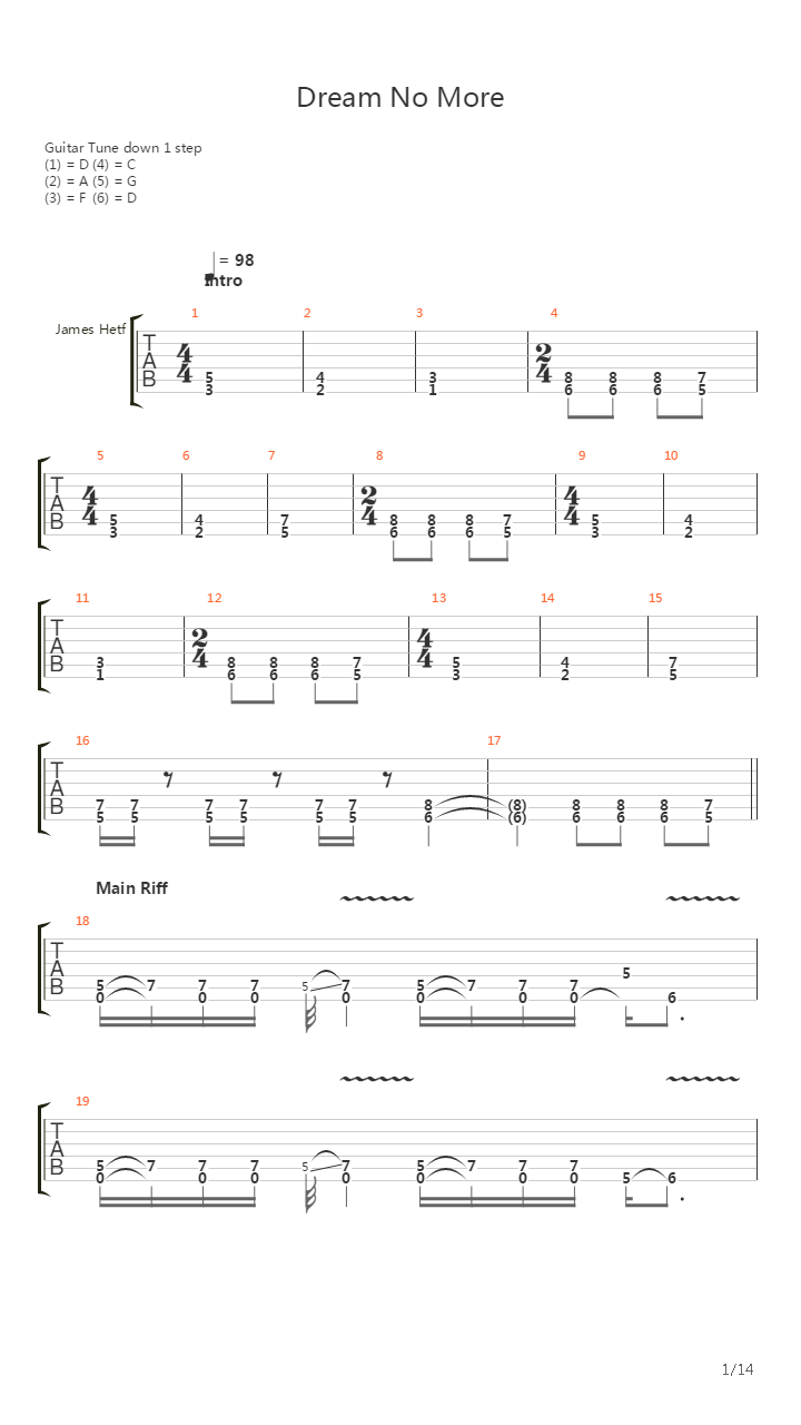 Dream No More吉他谱