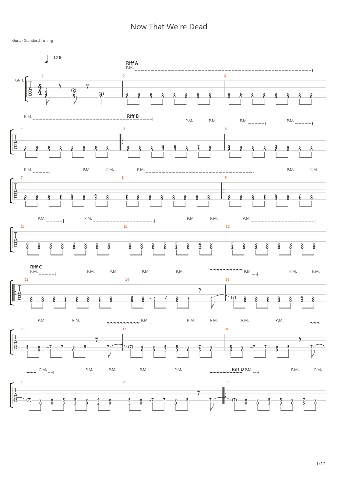 Now That Were Dead吉他谱