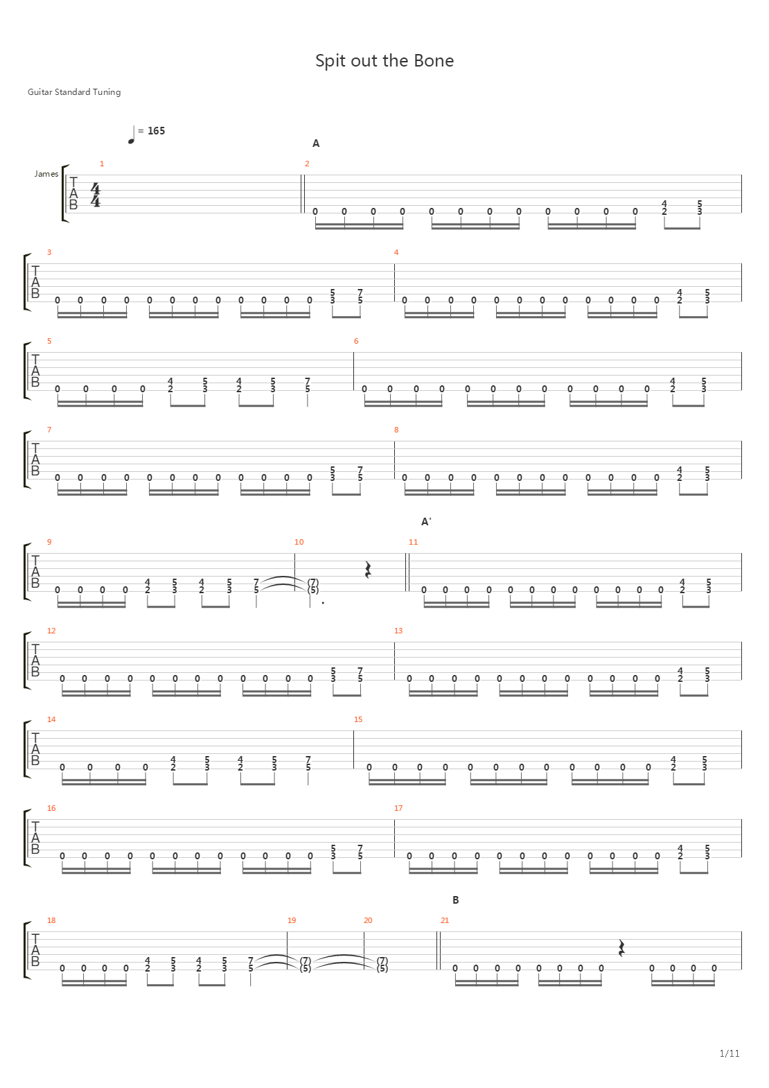 Spit Out The Bone吉他谱