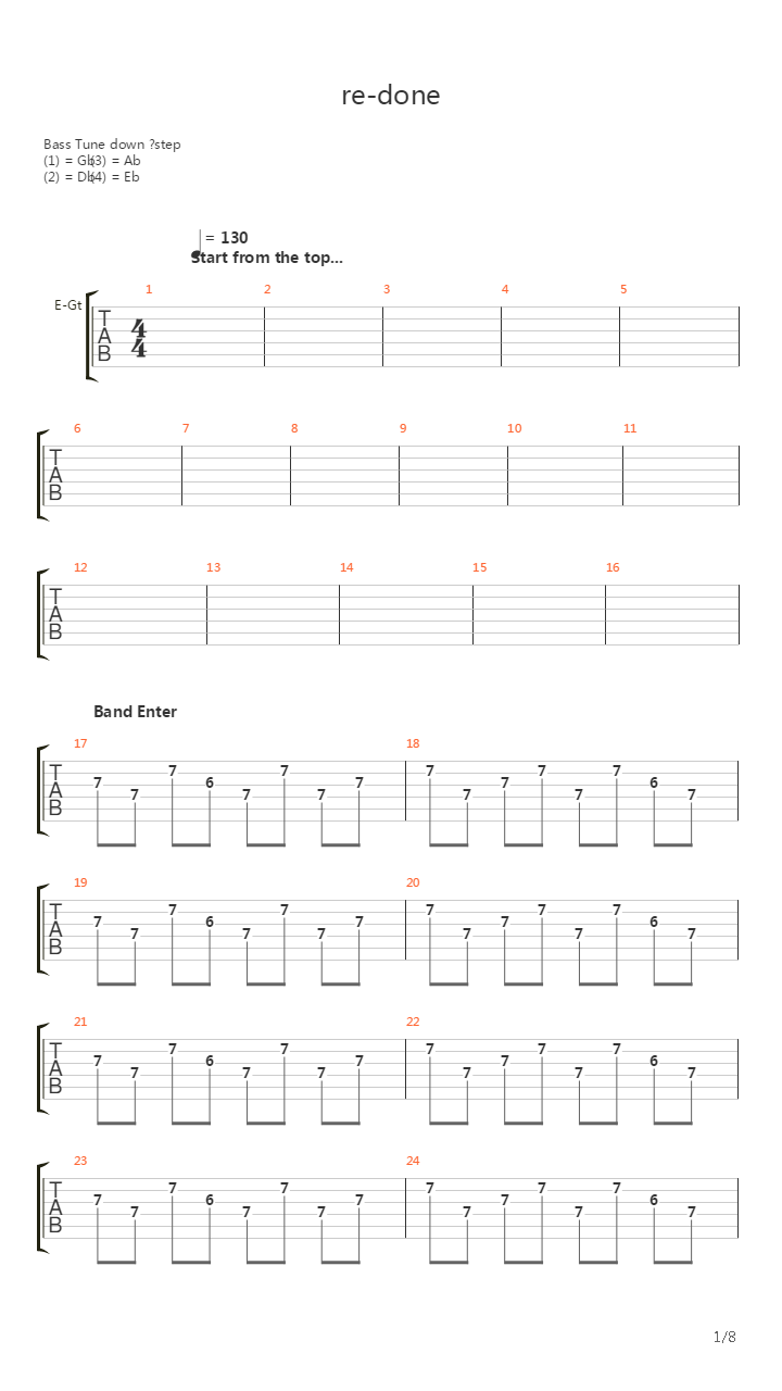Re-Done吉他谱