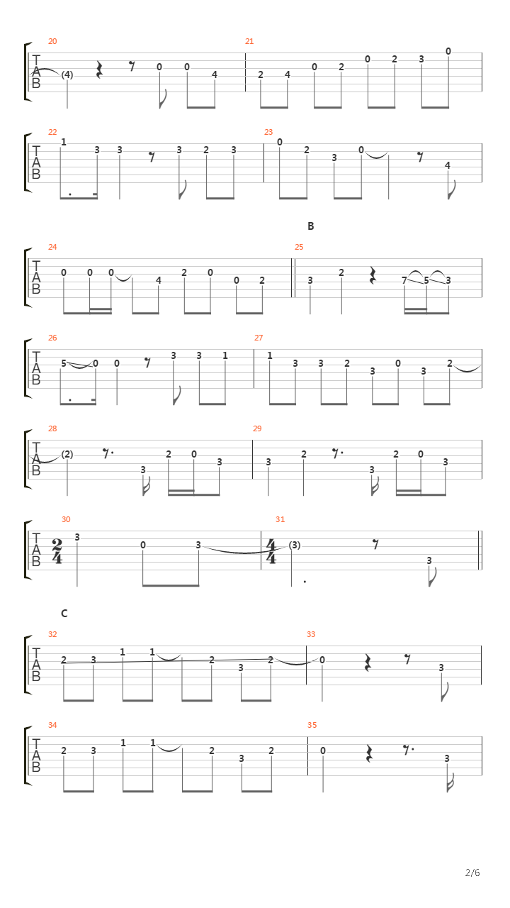 Tameiki No Nichiyoubi吉他谱