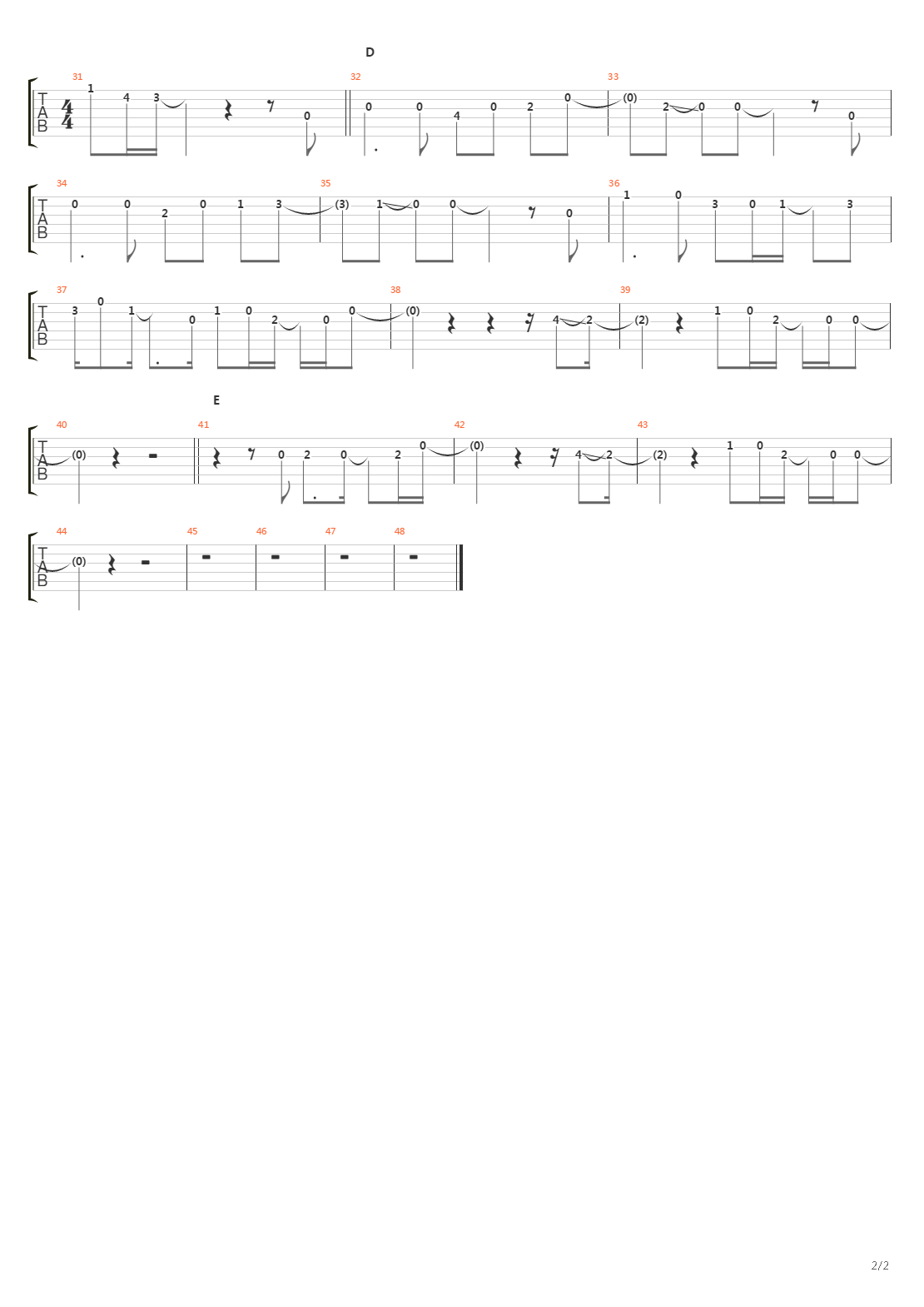 Tegami吉他谱