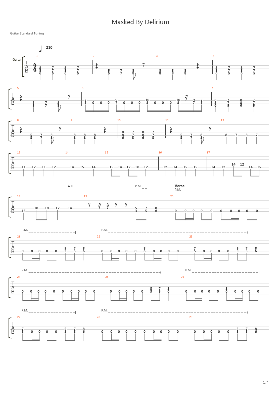 Masked By Delirium吉他谱