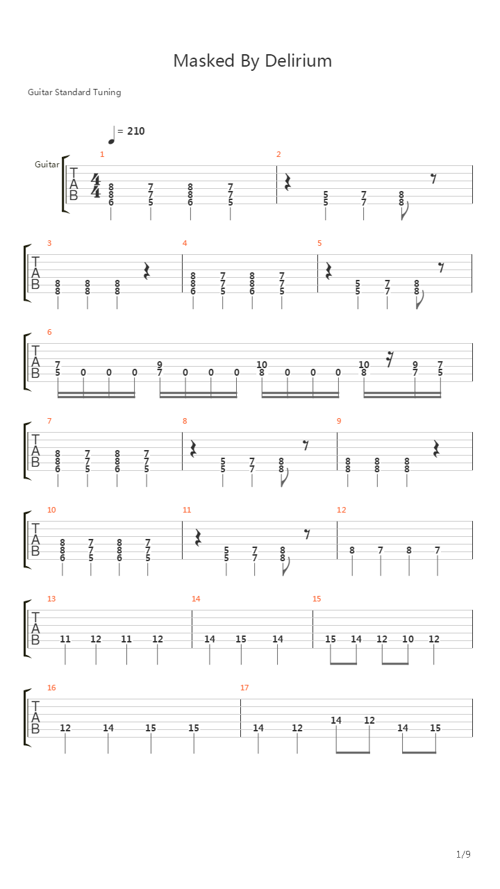 Masked By Delirium吉他谱