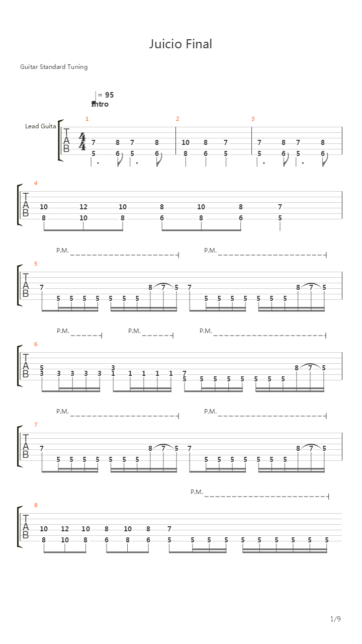Juicio Final吉他谱