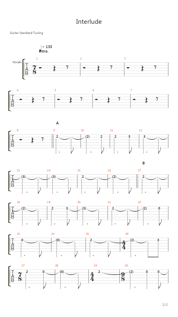 Interlude吉他谱