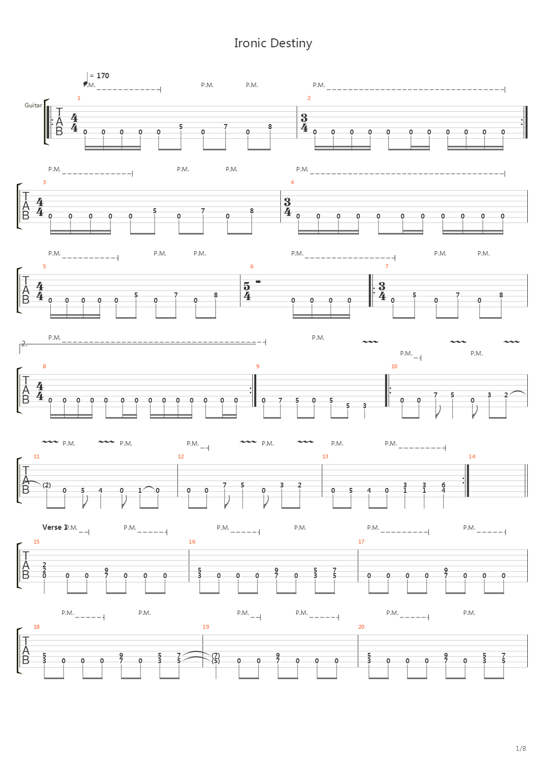 Ironic Destiny吉他谱