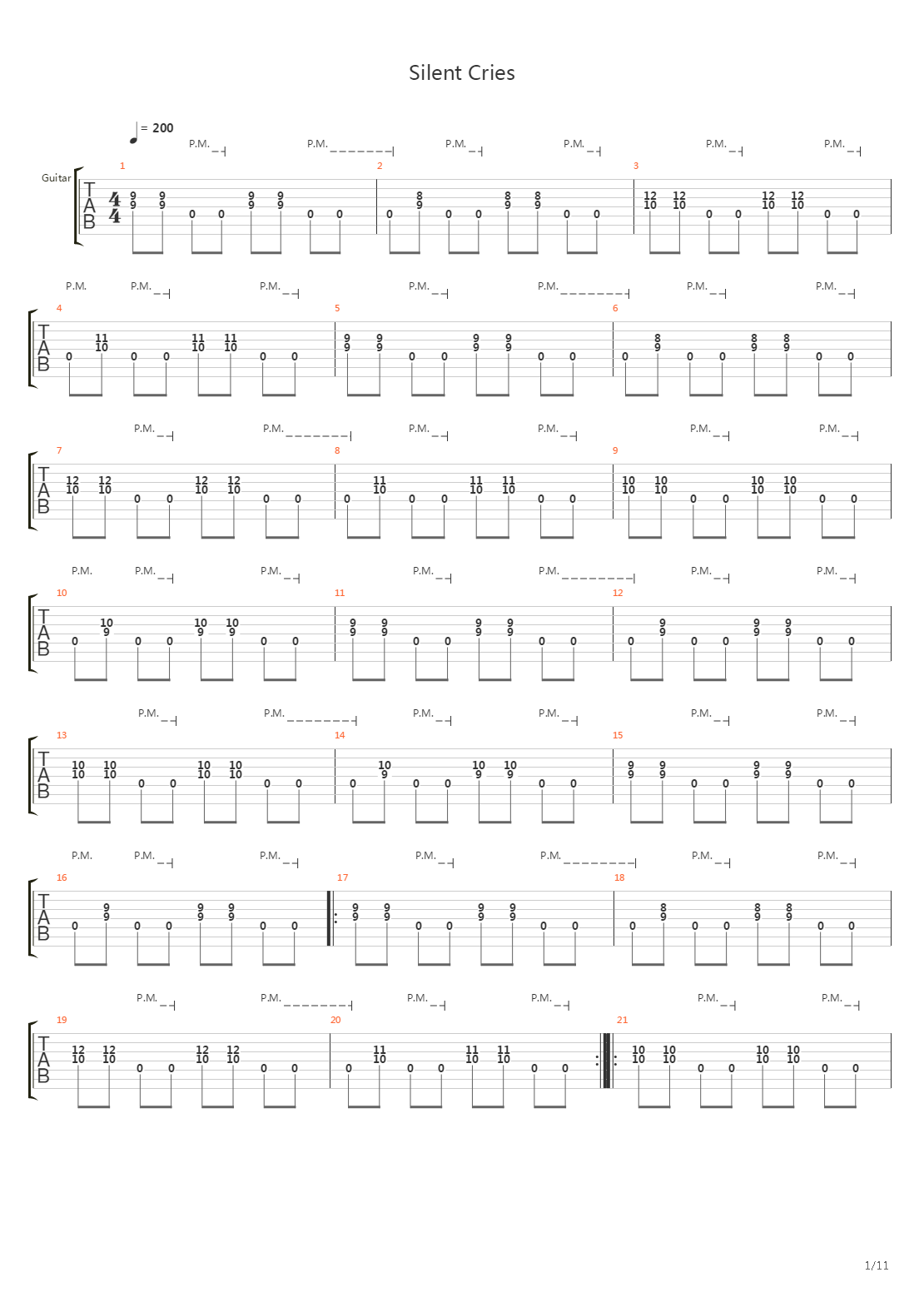 Silent Cries吉他谱