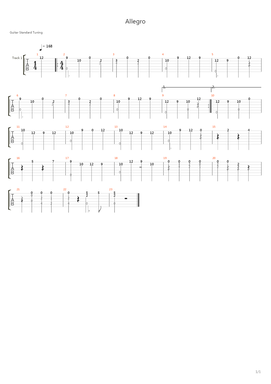 Allegro吉他谱