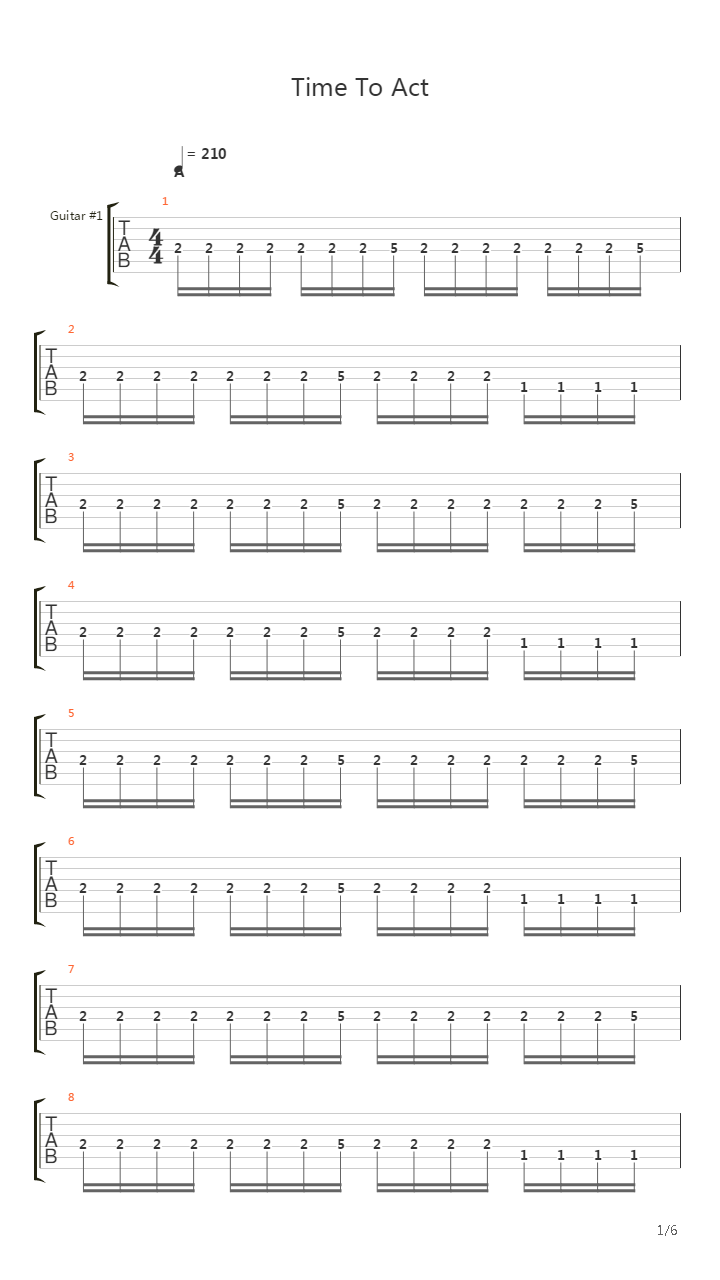 Time To Act吉他谱