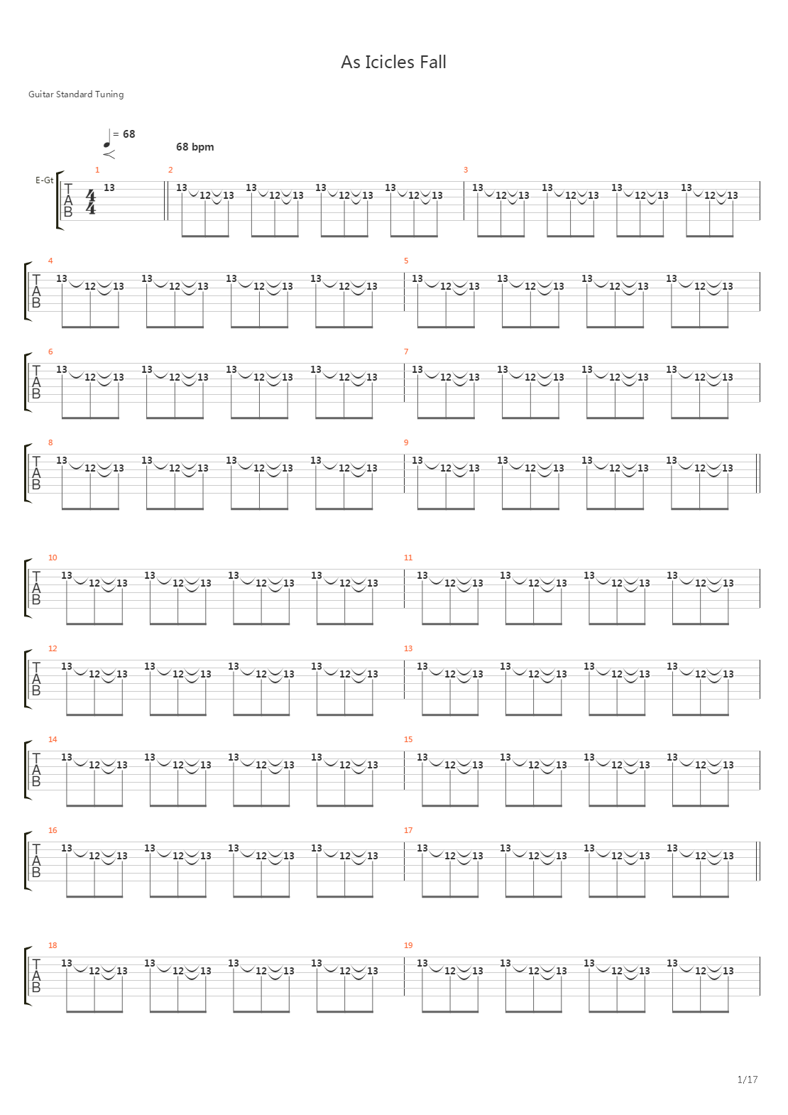 As Icicles Fall吉他谱