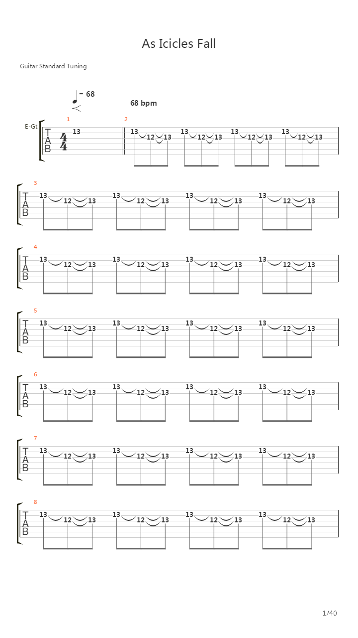 As Icicles Fall吉他谱