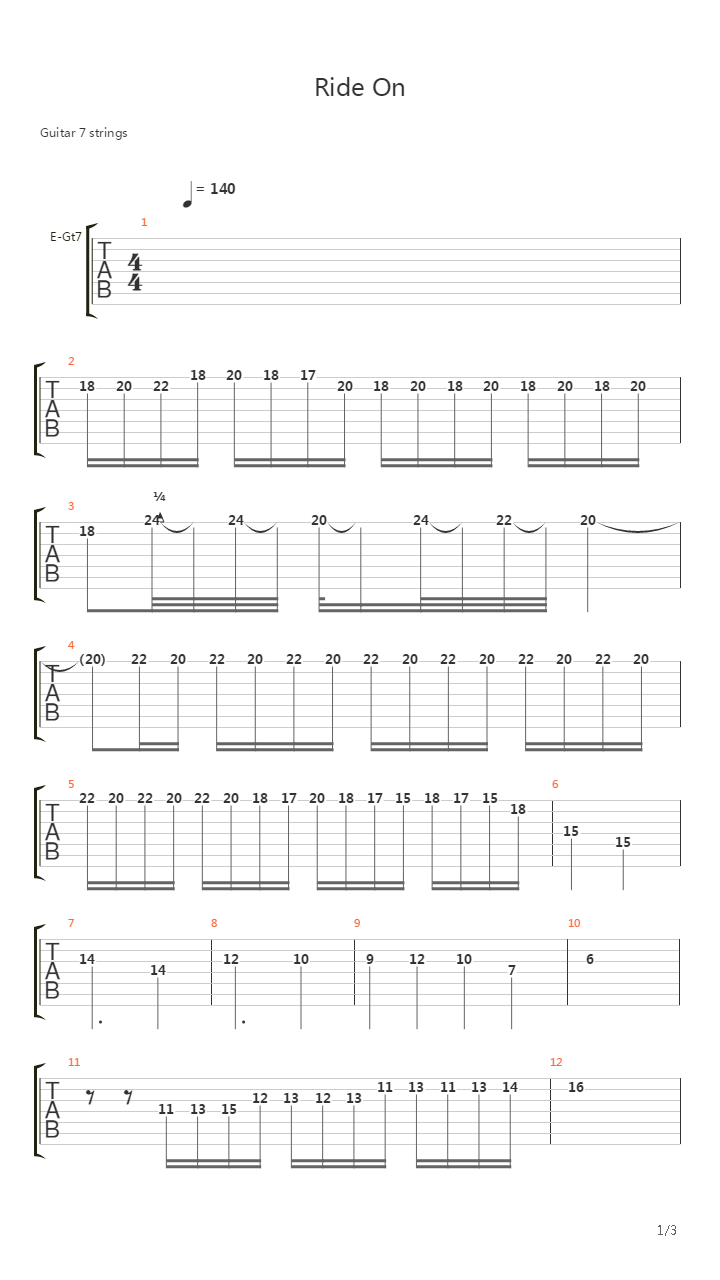 Ride On吉他谱