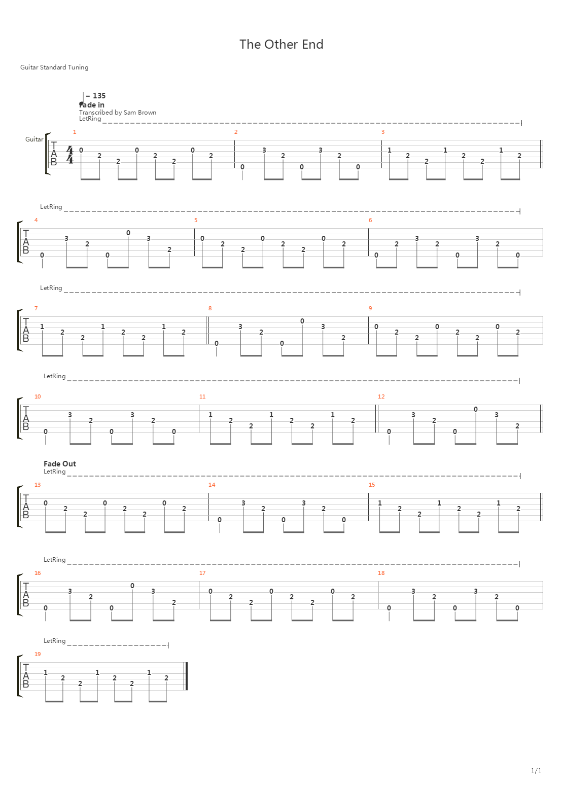 The Other End吉他谱