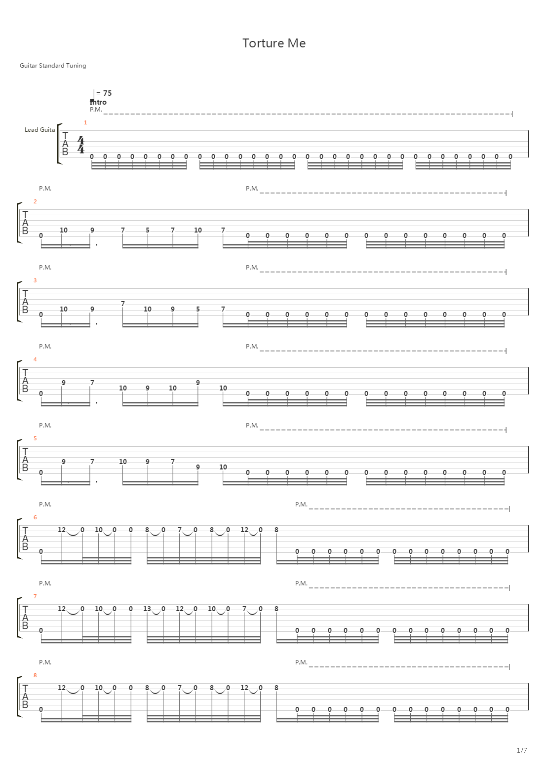 Torture Me吉他谱